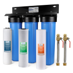 iSpring WGB32B-PB+AHPF12MNPT16X2 3-Stage Whole House Water Filtration System